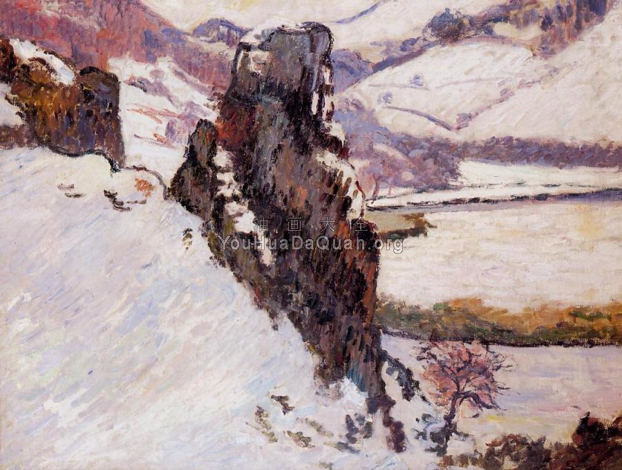 Landscape, The Creuse in the Snow - 阿曼·吉约曼